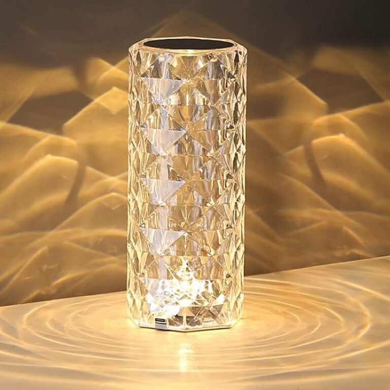 Portable Crystal Table Lamp,3 Color Touch Control Rechargeable Lamp,Crystal Bedside Lamp,Night Light,Room Decor Desk Lamp,Bedroom,Living Room,Kitchen,Dining Room Lamp(White)