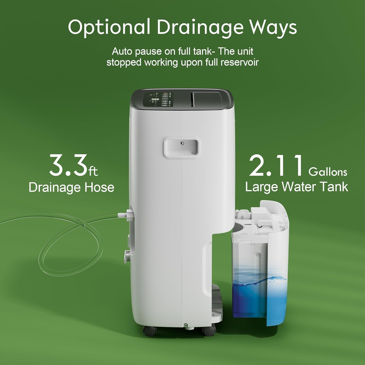 Waykar 150 Pint 7000 Sq.Ft Dehumidifier for Basement with Drain Hose & Tank - Image 5