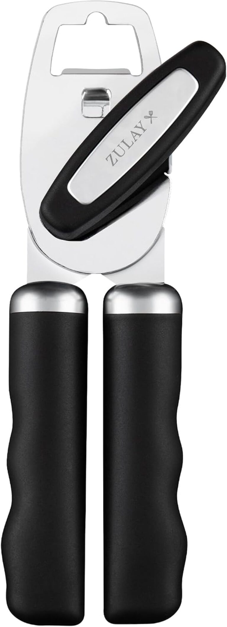 Zulay Kitchen Manual Can Opener Heavy Duty Patented Stainless Steel, Black