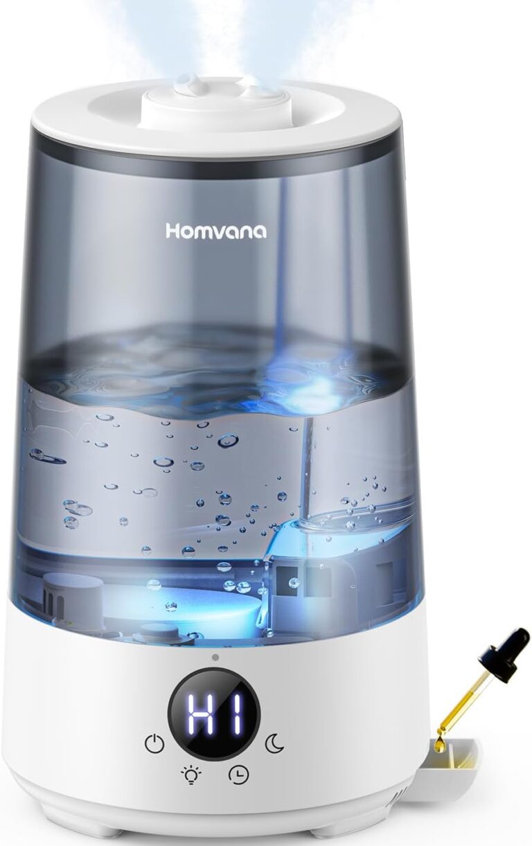 Homvana Top-Fill Cool Mist Humidifiers for Bedroom, Large Room(3.6L,Grey)
