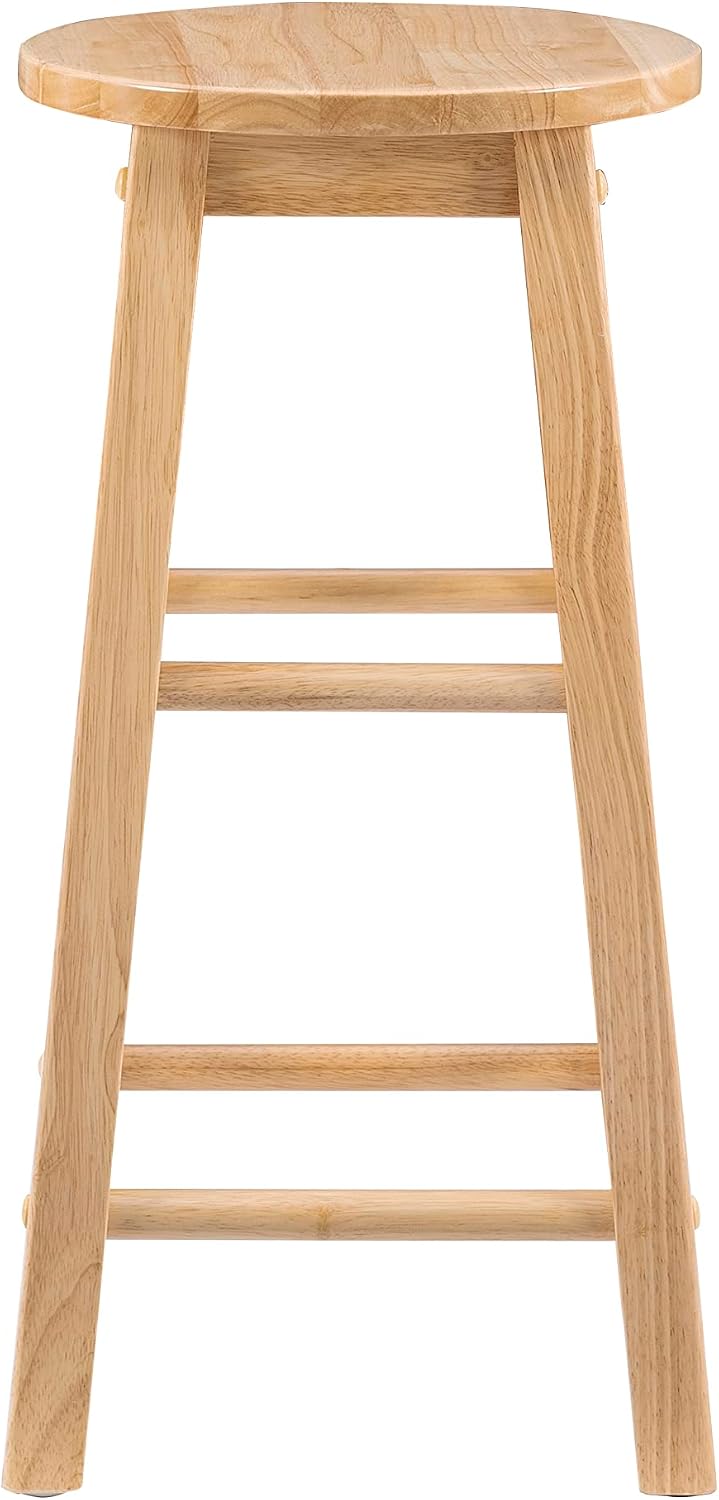 Linon Natural Barstool with Round Seat, 24-Inch - Image 8
