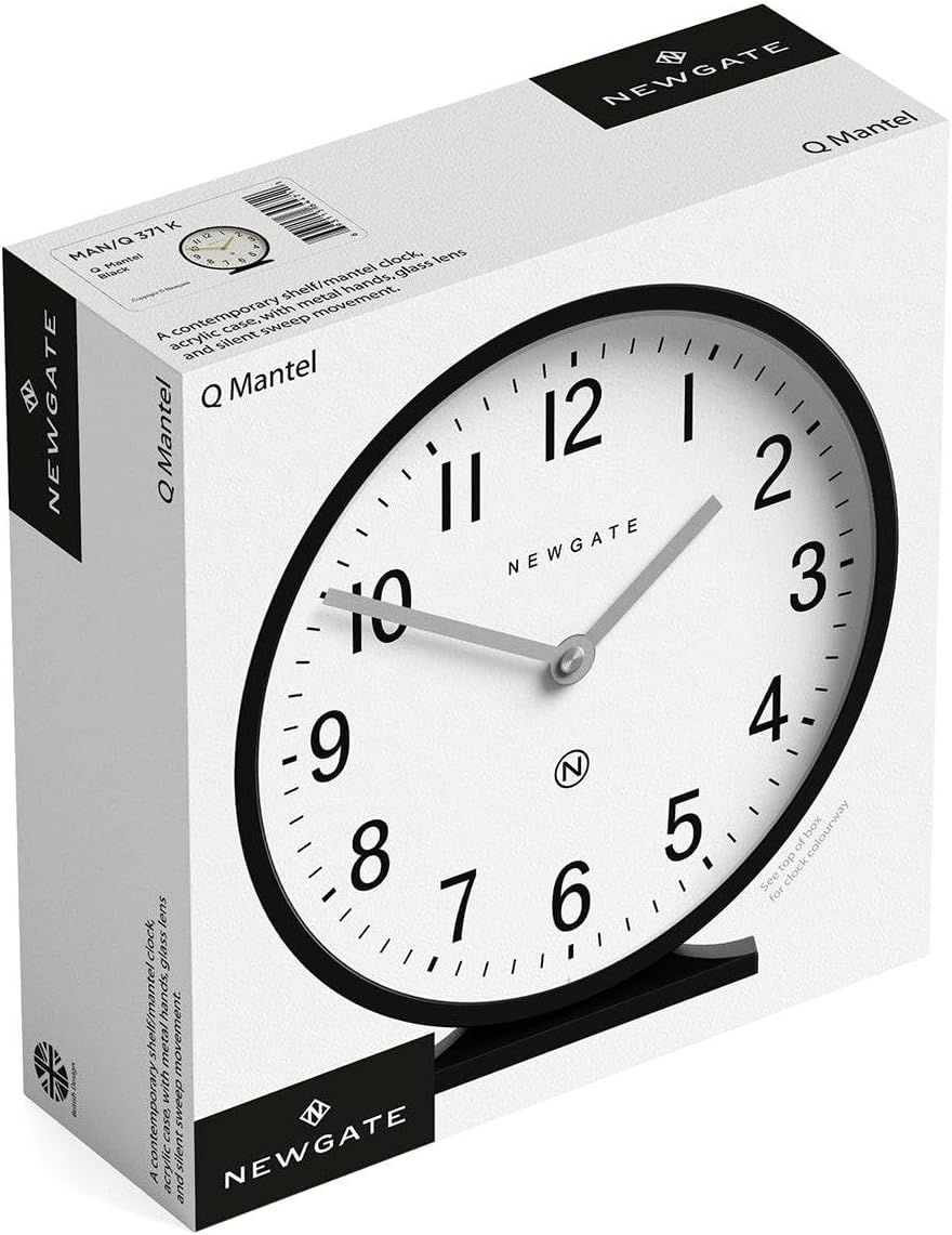 NEWGATE® Q Mantel Clock | Modern Classic Round Mantel Clock | Asparagus Green | Contemporary Style for Mantel, Desk, Table, Shelf or Bedside - Image 7