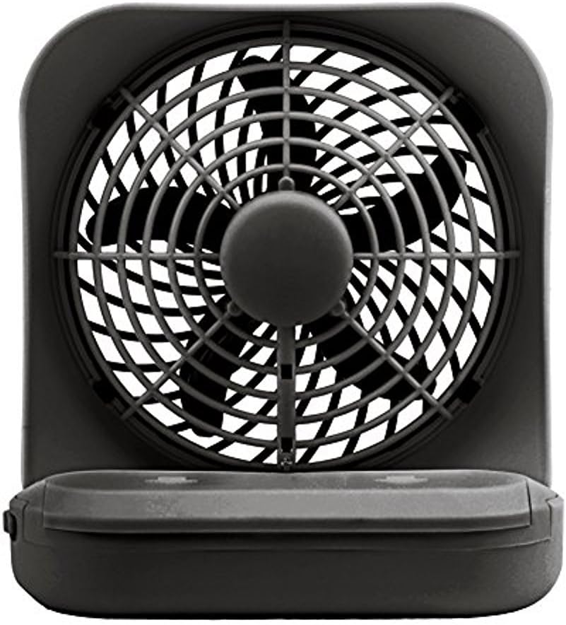 O2COOL Treva 5 in Portable Battery Powered Desk Fan 2-Speed Black - Image 3