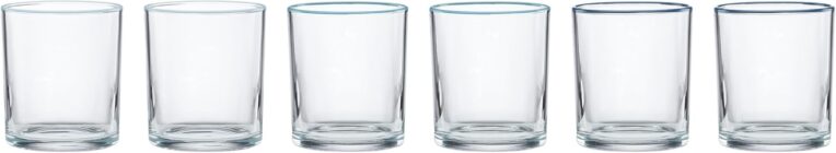 Oneida 24 Seven Turquoise Glass Tumblers, 13.5oz, Set of 6