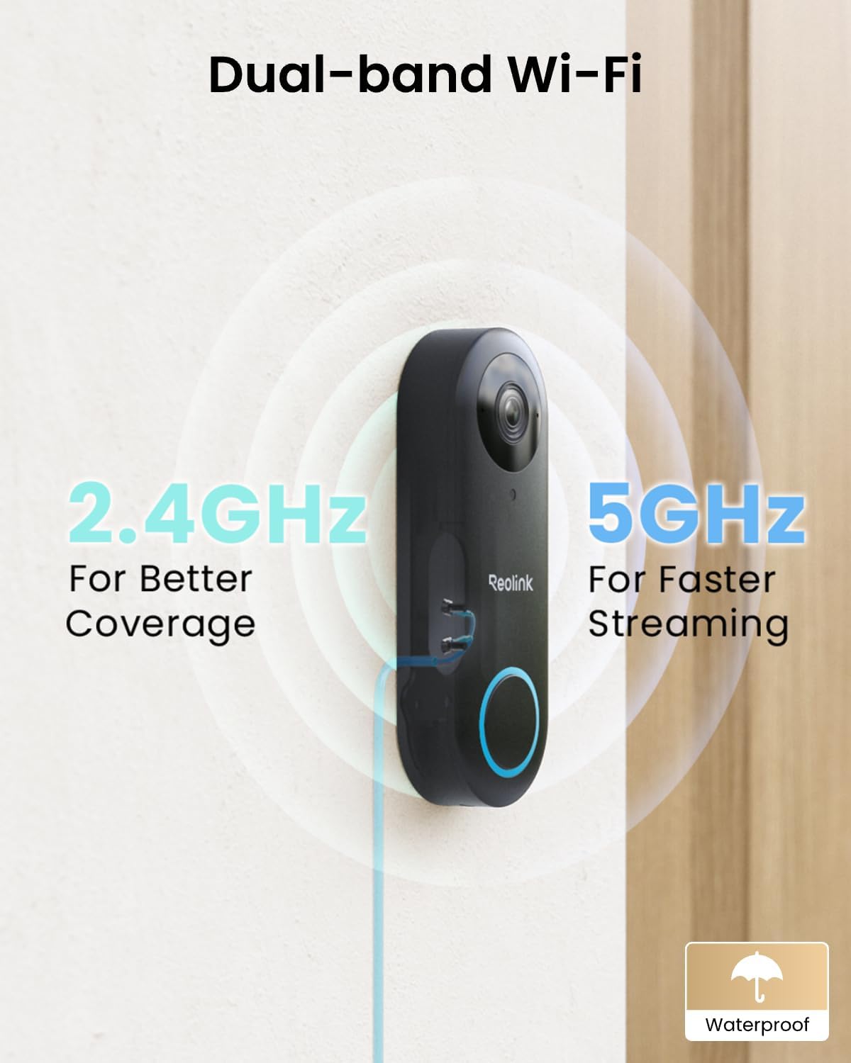 REOLINK Video Doorbell WiFi 2K Wired Camera, 4:3 Wide View Outdoor Camera - Image 6