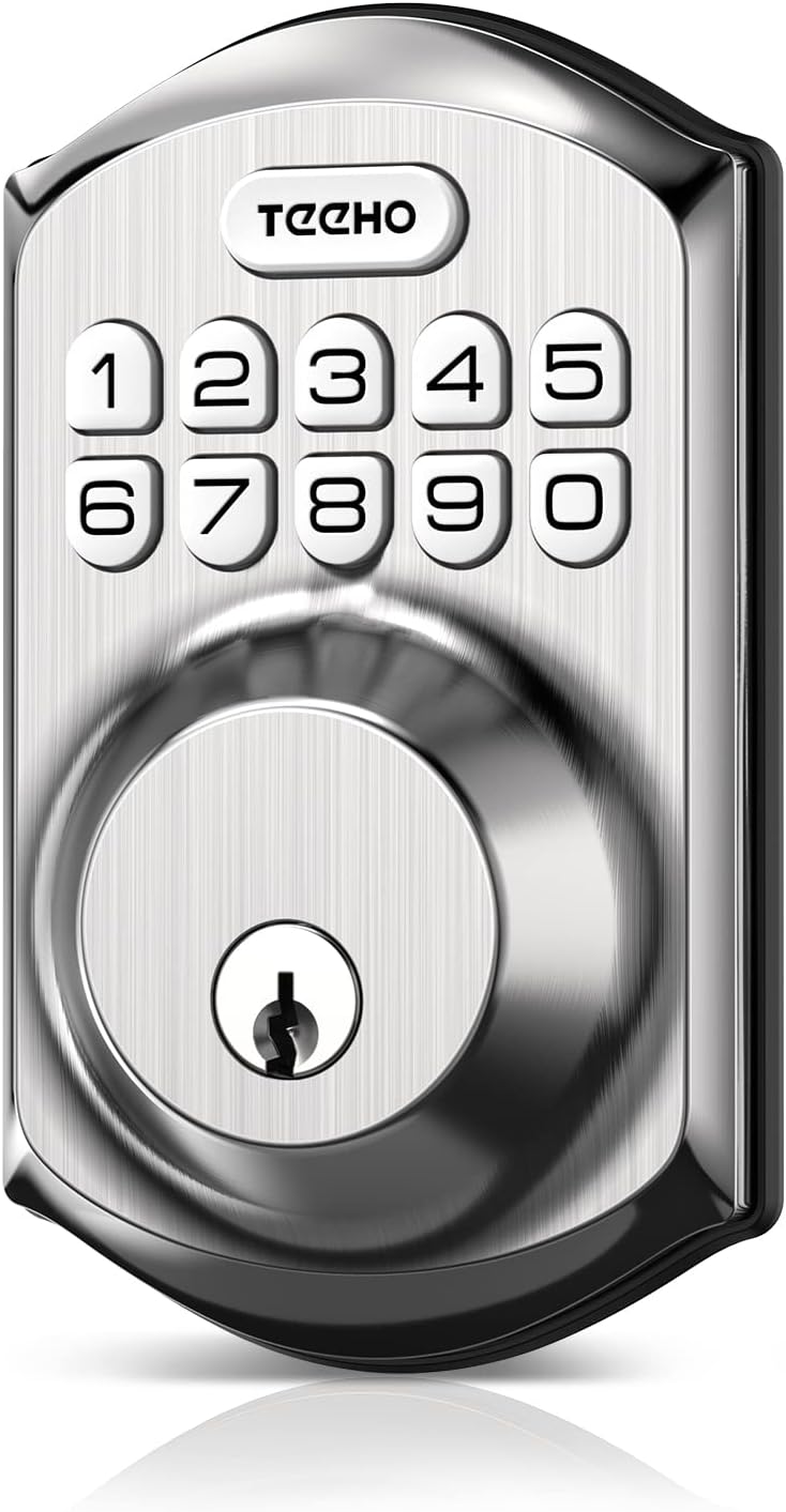 TEEHO TE001 Keyless Entry Deadbolt with Keypad for Front Door, Satin Nickel