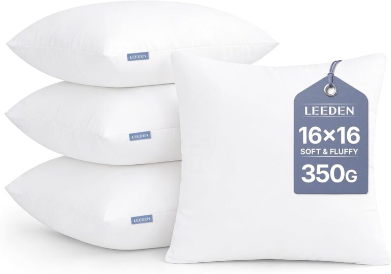 Leeden 16x16 Throw Pillow Inserts Set of 4, Decorative Pillow Inserts