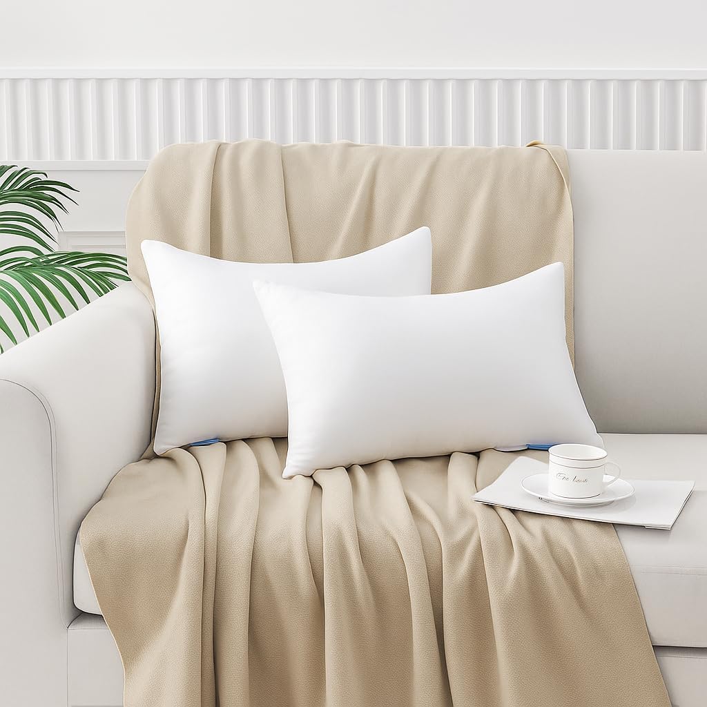 Leeden 12x20 Throw Pillow Inserts Set of 4, Lumbar Pillow Inserts for Couch - Image 7