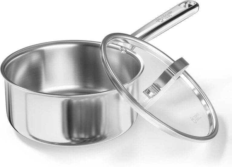 Cooker King 3.0 QT Sauce Pan, Tri-Ply Clad Stainless Steel Pot with Lid