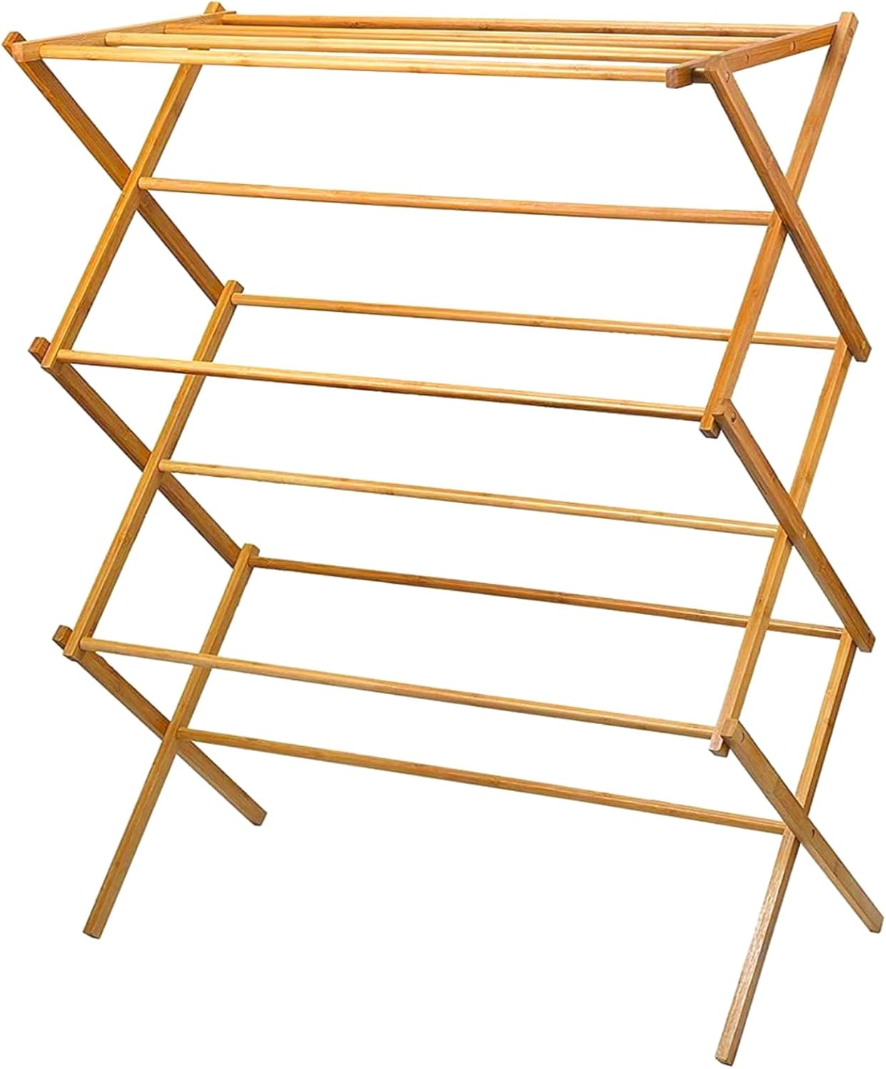 Home-it Wooden Clothes Drying Rack for Laundry - Collapsible Folding Bamboo Laundry Drying Rack for Drying Clothes - Heavy Duty Pre Assembled - Image 6