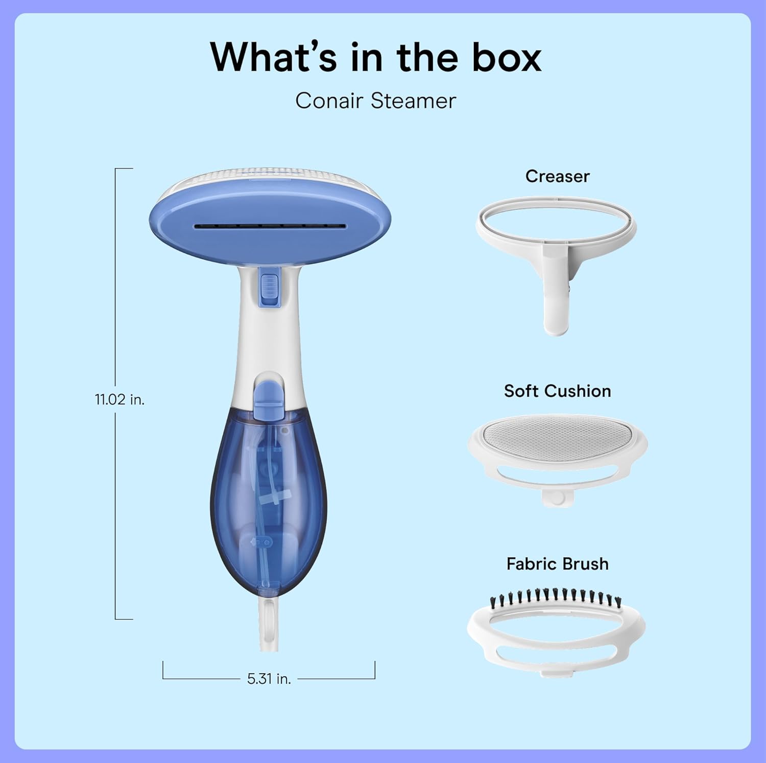 Conair Handheld Garment Steamer for Clothes, ExtremeSteam 1200W, Portable Handheld Design,White/Blue - Image 7
