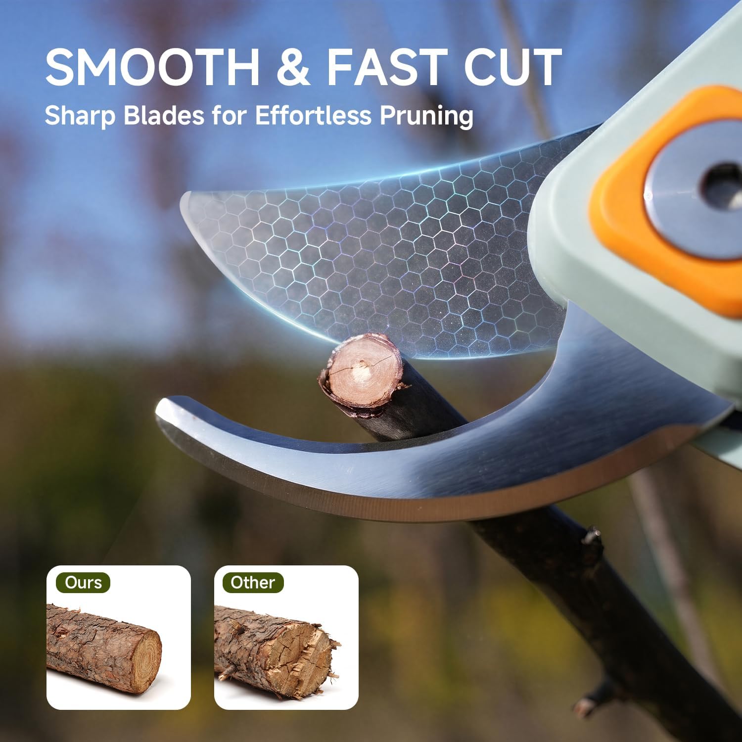 PrunePro® 4 Piece Garden Shears Set Stainless Steel Ultra Sharp Blade Arthritis Friendly Effortlessly Pruning Shears Loppers for Branches Bushes Stems Precision Cutting Extendable Hedge Shears - Image 2