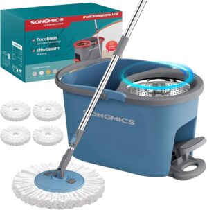 SONGMICS Spin Mop and Bucket Set wi...