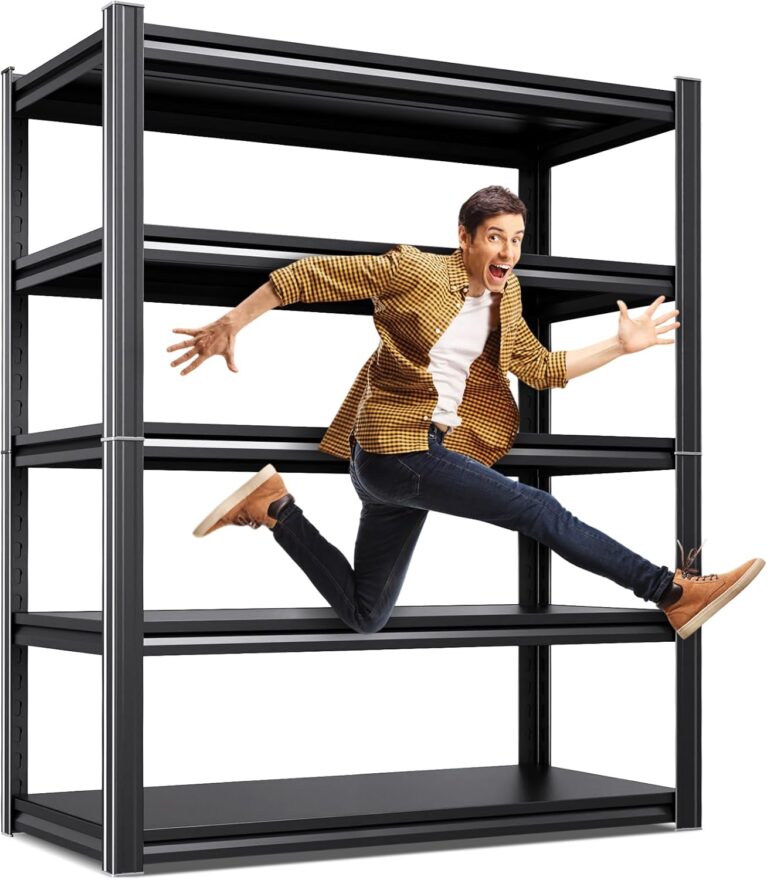 71.2''H /35.4''W Storage Shelves Adjustable Garage Shelving,Heavy Duty Shelving Unit,5T Tall Garage Shelves，Metal Standing Shelf Units,Utility Rack for Kitchen Warehouse Industrial Basement
