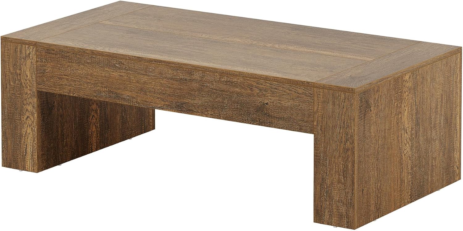 Tribesigns Rectangular Coffee Table for Living Room, 51-Inch Farmhouse Accent Center Cocktail Tea Table with Sturdy Base, Vintage Tea Furniture for Home Reception, Rustic Brown - Image 9