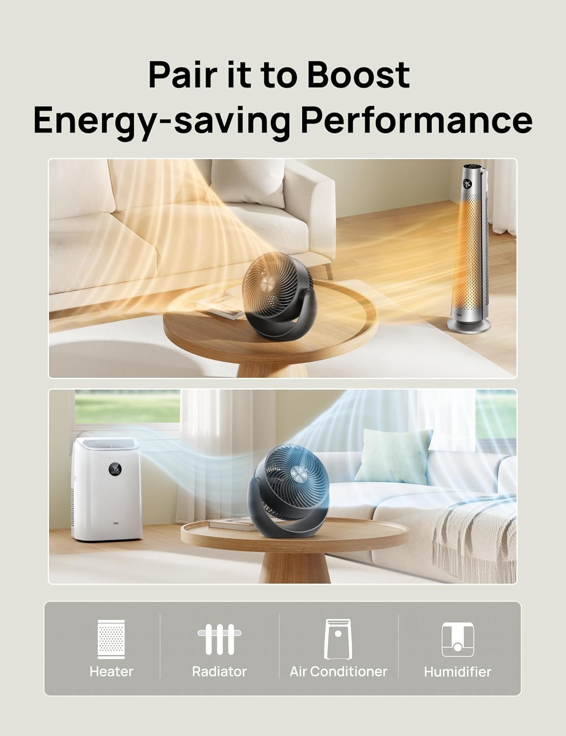 DREO Fan for Bedroom, Table Air Circulator for Whole Room, 11 Inch, 60ft Strong Airflow, 120Β° adjustable tilt, 20db Low Noise, Quiet, 3 Speeds, Desk Fan for Home,Office, Kitchen - Image 7