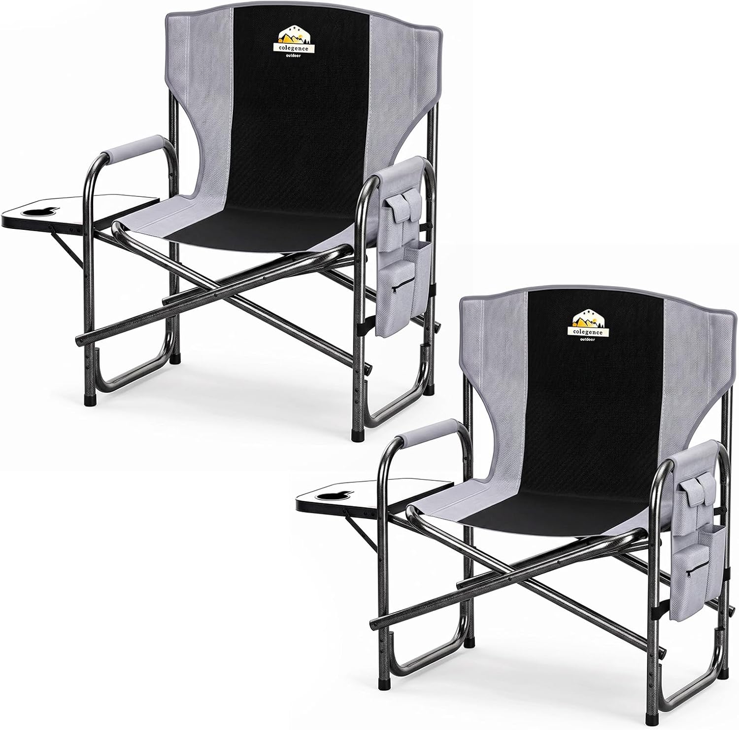 Colegence Oversized Camping Chair, 600-lb Capacity, Heavy-Duty Steel Frame