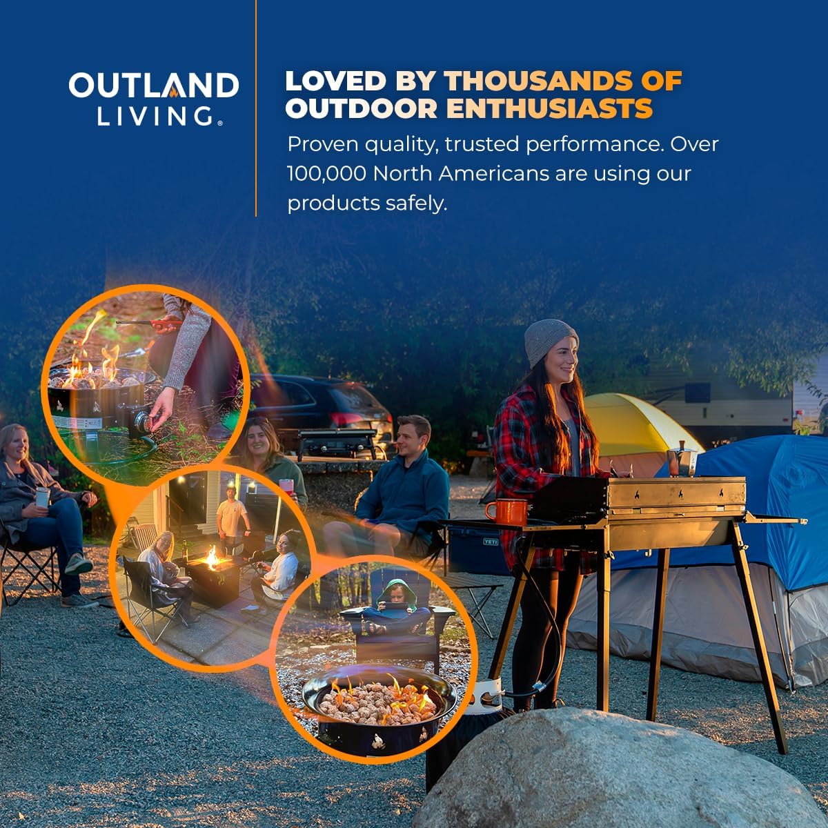 Outland Living Portable Propane Fire Pit, 19-inch, 58,000 BTU with Fire Pit Cover & Carry Kit, Smokeless Gas Firebowl | Perfect for Camping, Patio, Backyard, Tailgating, Deck, RV| Black 893 Deluxe - Image 10