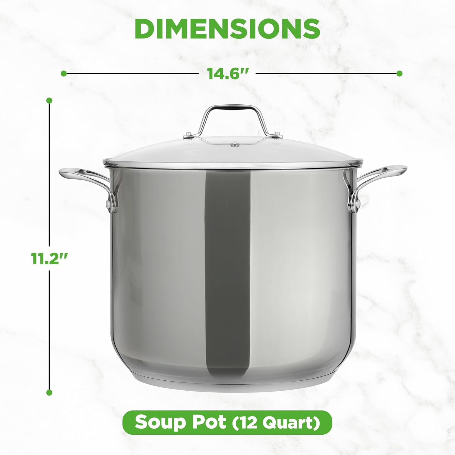 NutriChef 12-Quart Stainless Steel Stockpot – 18/8 Food Grade Heavy-Duty Induction-Compatible Pot with See-Through Lid, Ideal for Stews, Broths, Simmering & Soups, Dishwasher Safe – NCSP12 - Image 8
