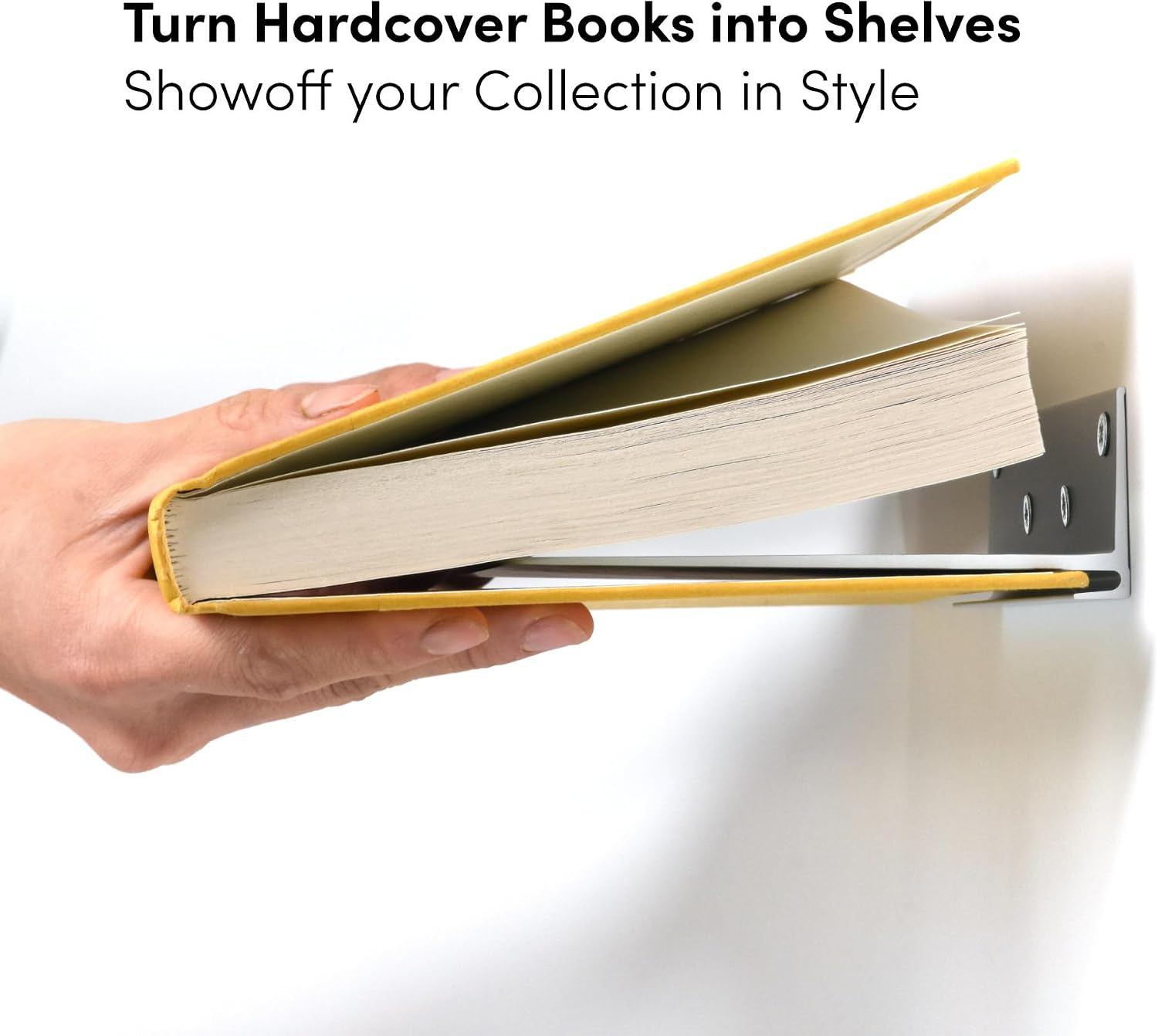xympo Floating Invisible Bookshelf Wall Mounted (Set of 4) - Aluminum - Turn Books into Floating Shelves - Image 4