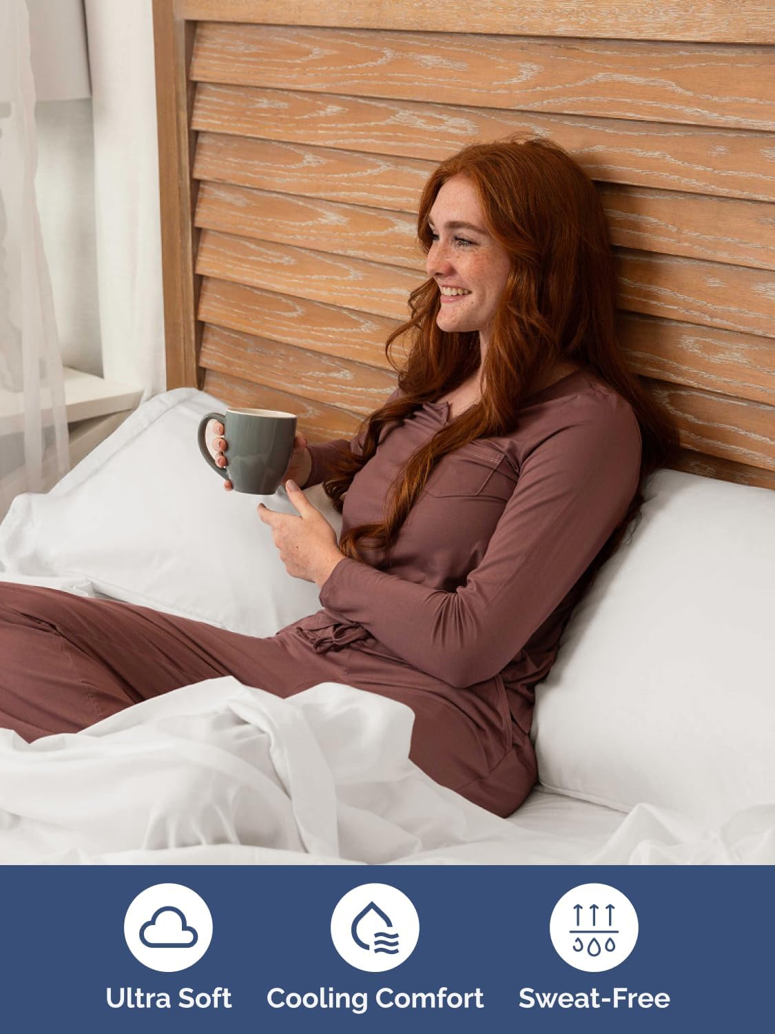 Extra Deep Queen Sheet Set - 4 Piece Breathable & Cooling - Antique White - Image 5