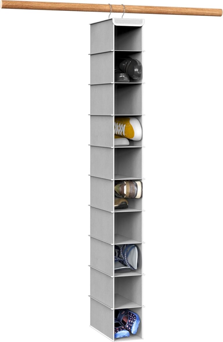 Simple Houseware 10 Shelves Closet Hanging Shoe Organizer, Gray