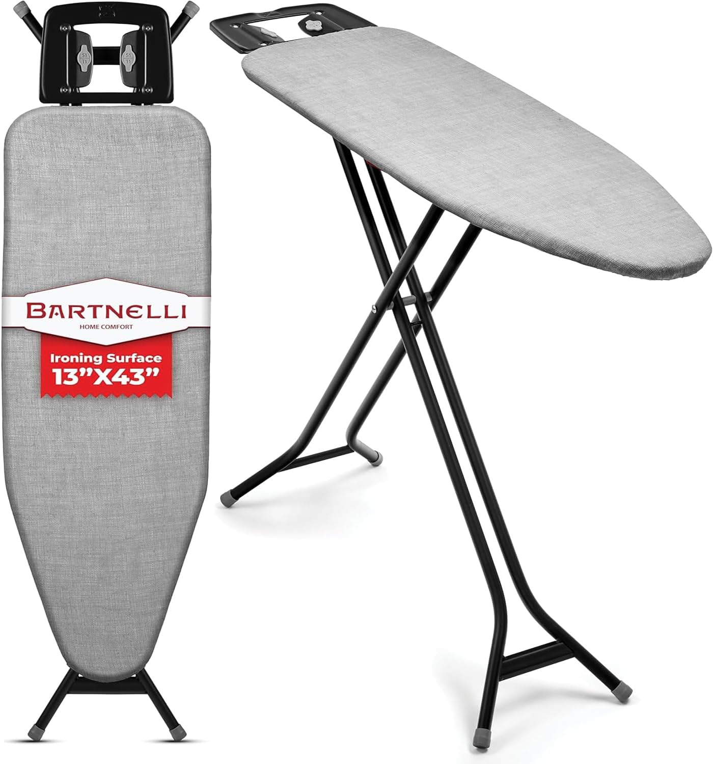 Bartnelli Extreme Stability Ironing Board & Iron Rest 43x13 Iron Surface