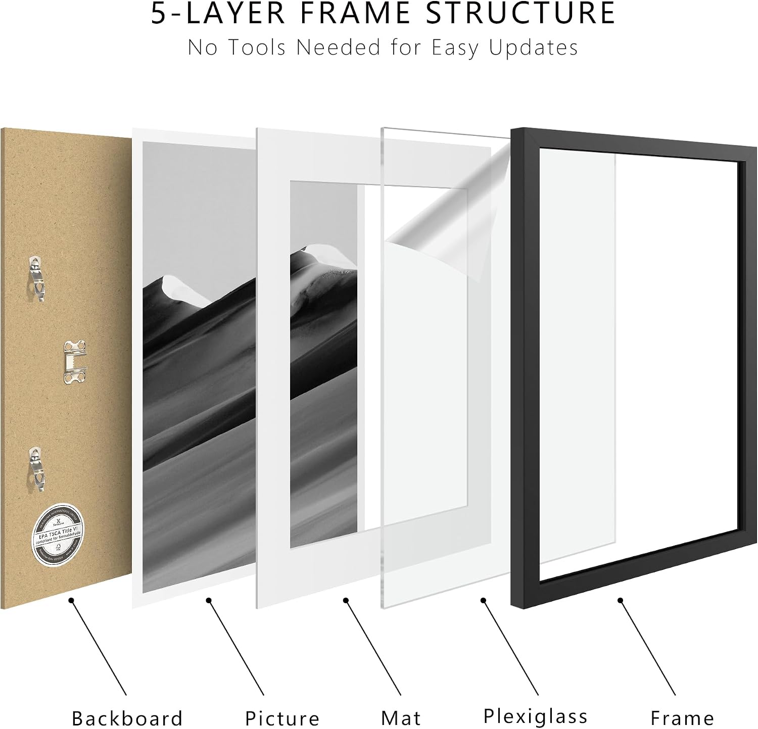 11x17 Picture Frames with 9x15 Mat - Black Photo Frame 1 Pack - Image 4