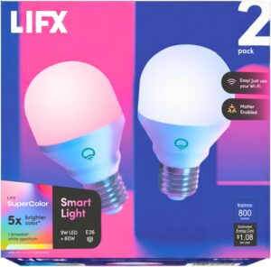 LIFX Color Smart Light Bulbs (2-Pac...