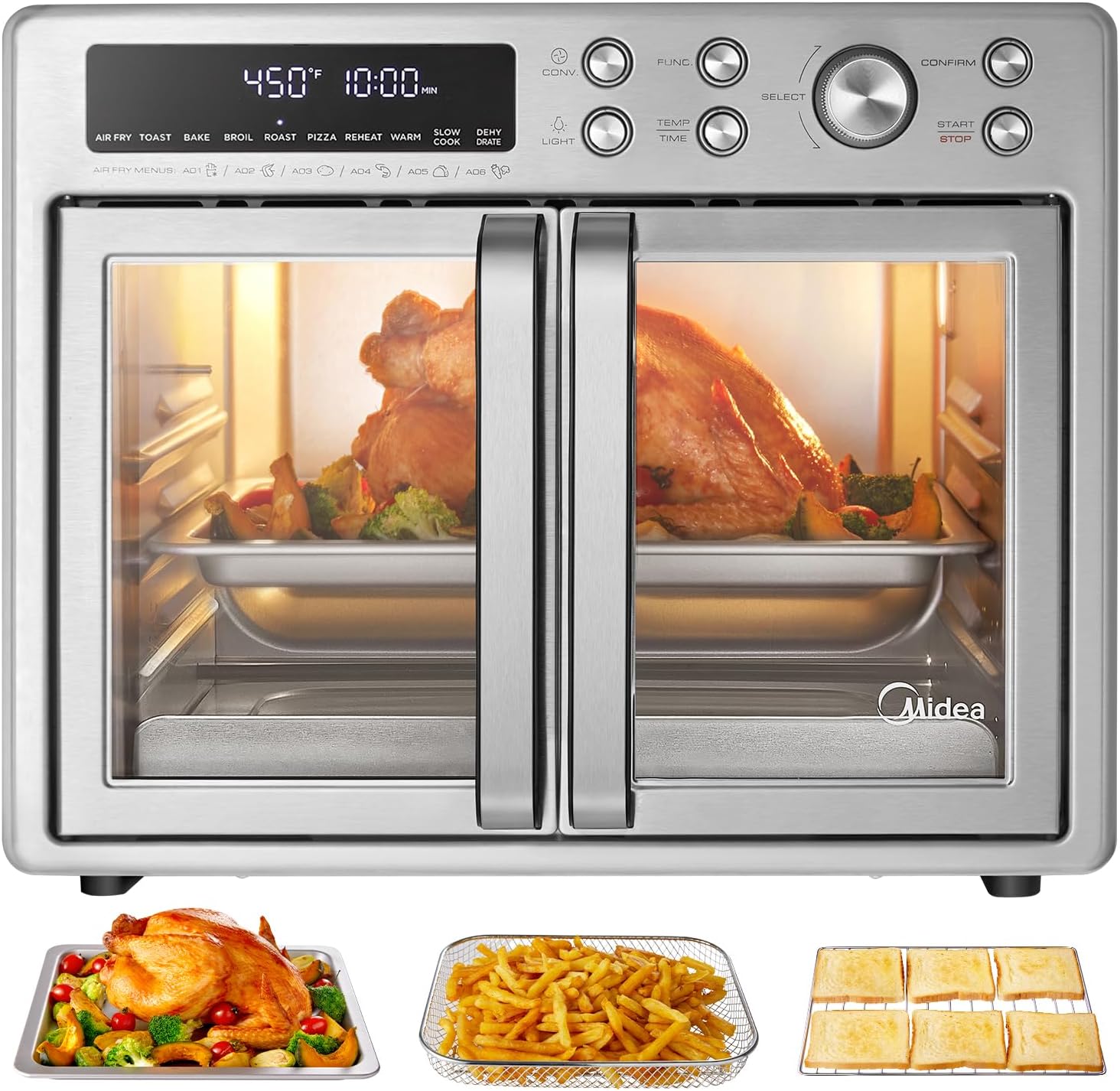 Midea Flexify Classic French Door Toaster Oven Air Fryer Combo, 26.4 QT - Image 11