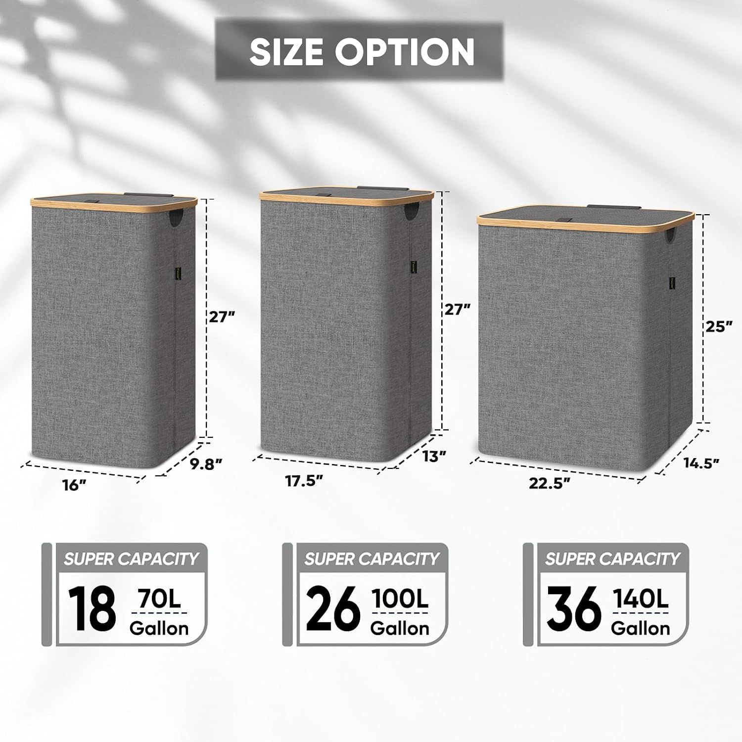 BALEINE 100L Laundry Hamper with Lid, Large Laundry Basket Bin - Image 3