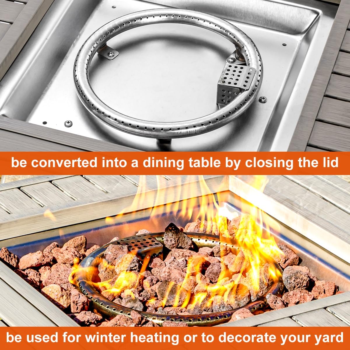 OutVue 28 inch Propane Fire Pit Table, 50000 BTU Gas Fire Pit - Image 5