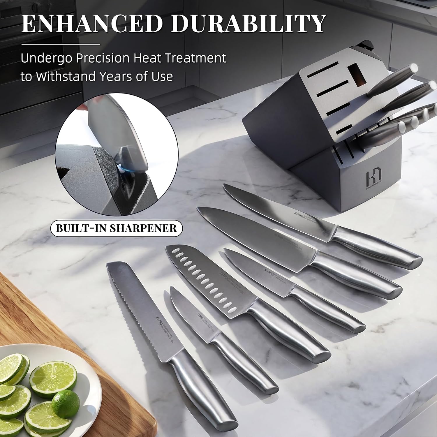 KnifeSaga 14 Pcs Kitchen Knife Set, Premium, Razor Sharp, Japanese Steel - Image 4