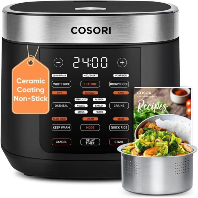 Cosori Rice Cooker 10 Cup, Fuzzy Logic, Ceramic Coating Inner Pot,18-in-1