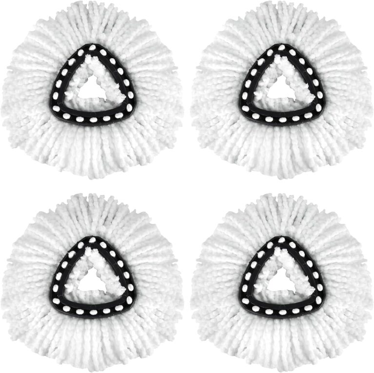 4 Pack EasyWring Spin Mop Refill Replacement Heads - Microfiber, Compatible with Triangle Spin Mop, Multi-Surface Cleaning