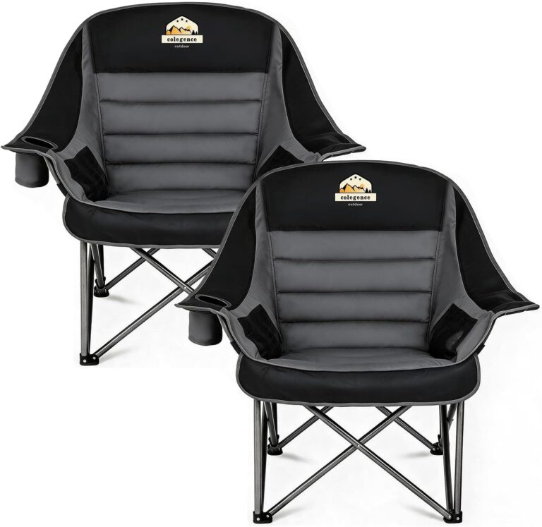 Colegence Oversized Camping Chair for Adults, Padded Lawn Chair 2 Pack