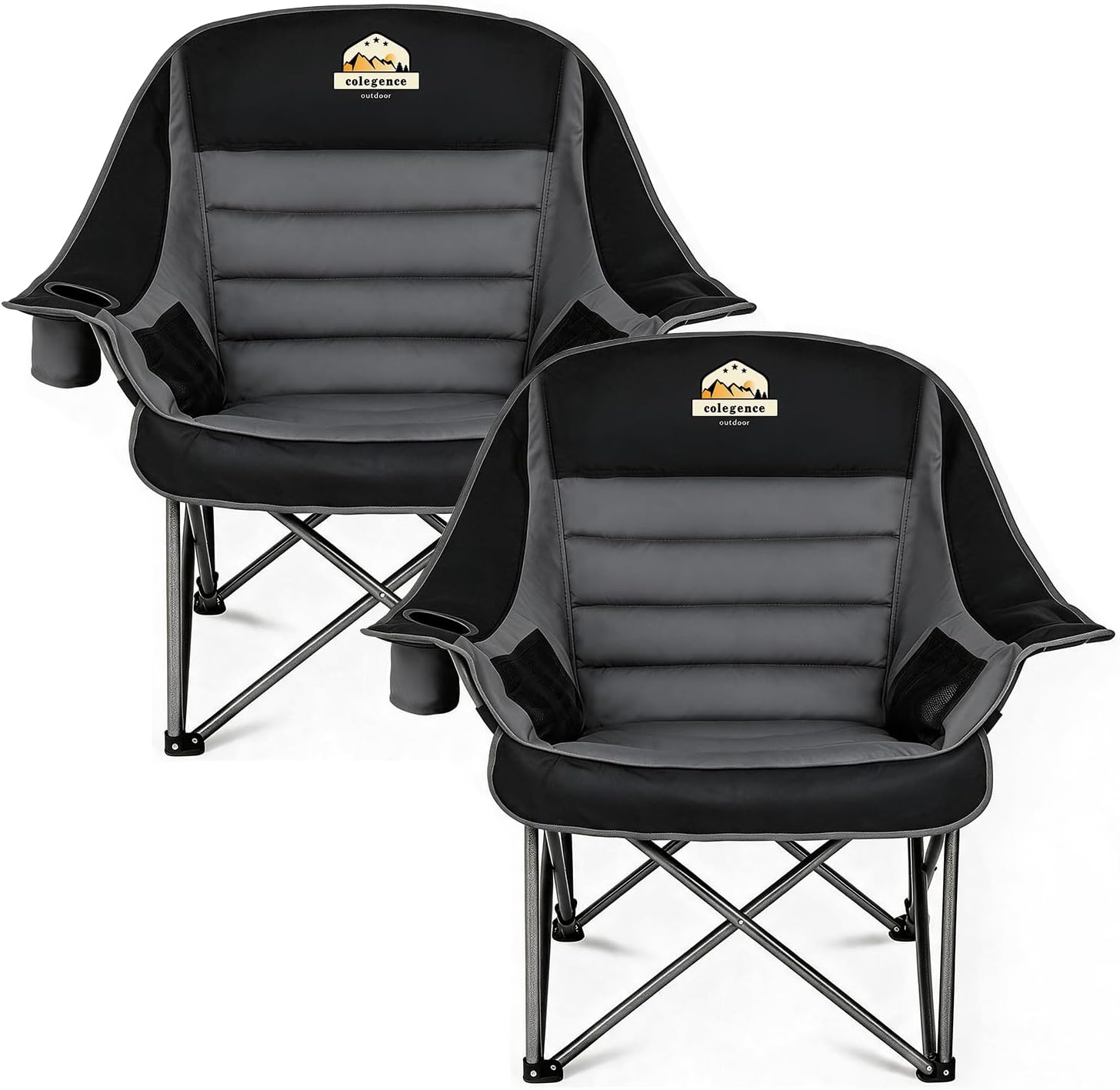 Colegence Oversized Camping Chair for Adults, Padded Lawn Chair 2 Pack