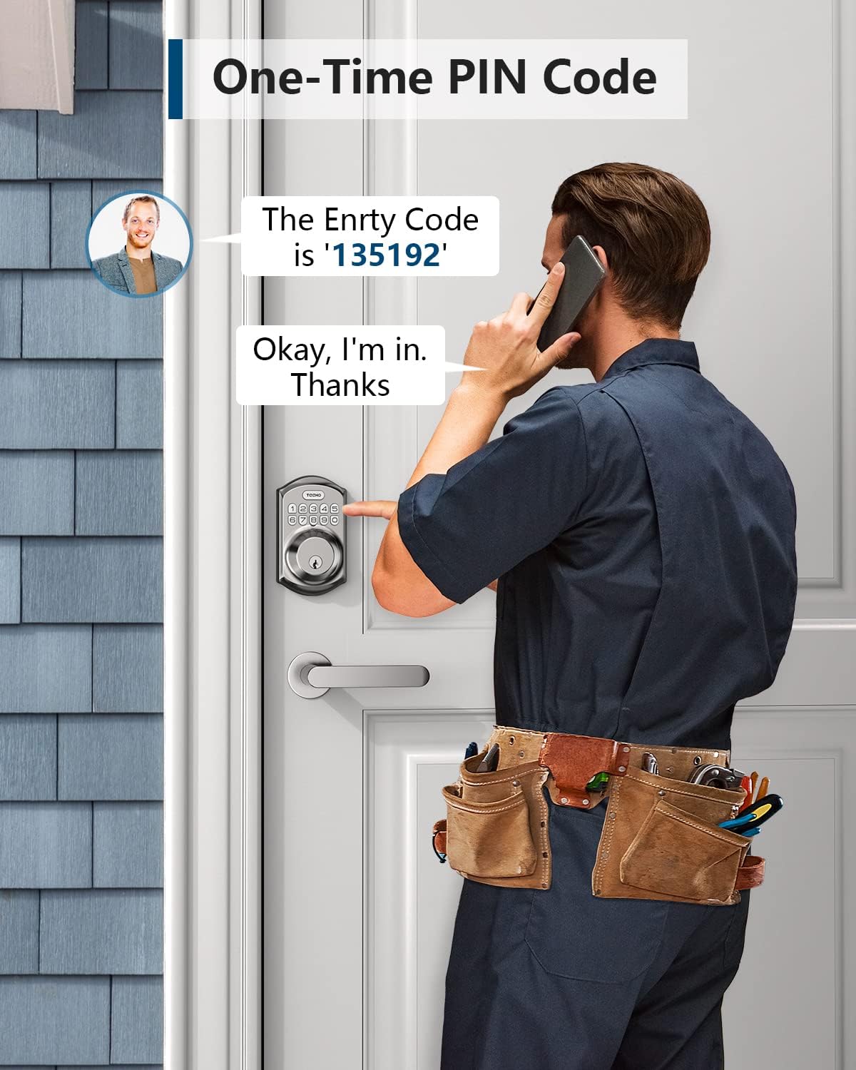 TEEHO TE001 Keyless Entry Deadbolt with Keypad for Front Door, Satin Nickel - Image 4