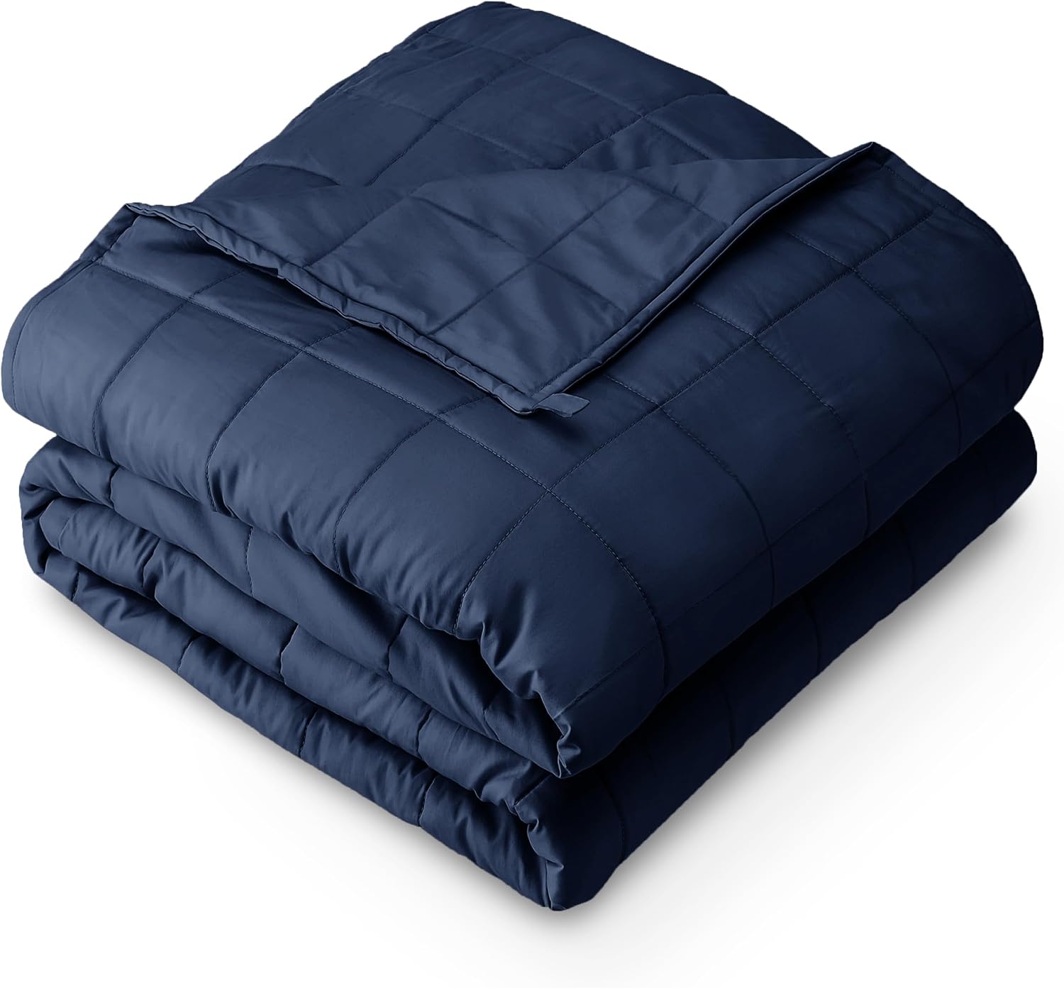 Bare Home Weighted Blanket All-Natural 100% Cotton with Nontoxic Glass Beads 60"x80" 17lbs, Dark Blue