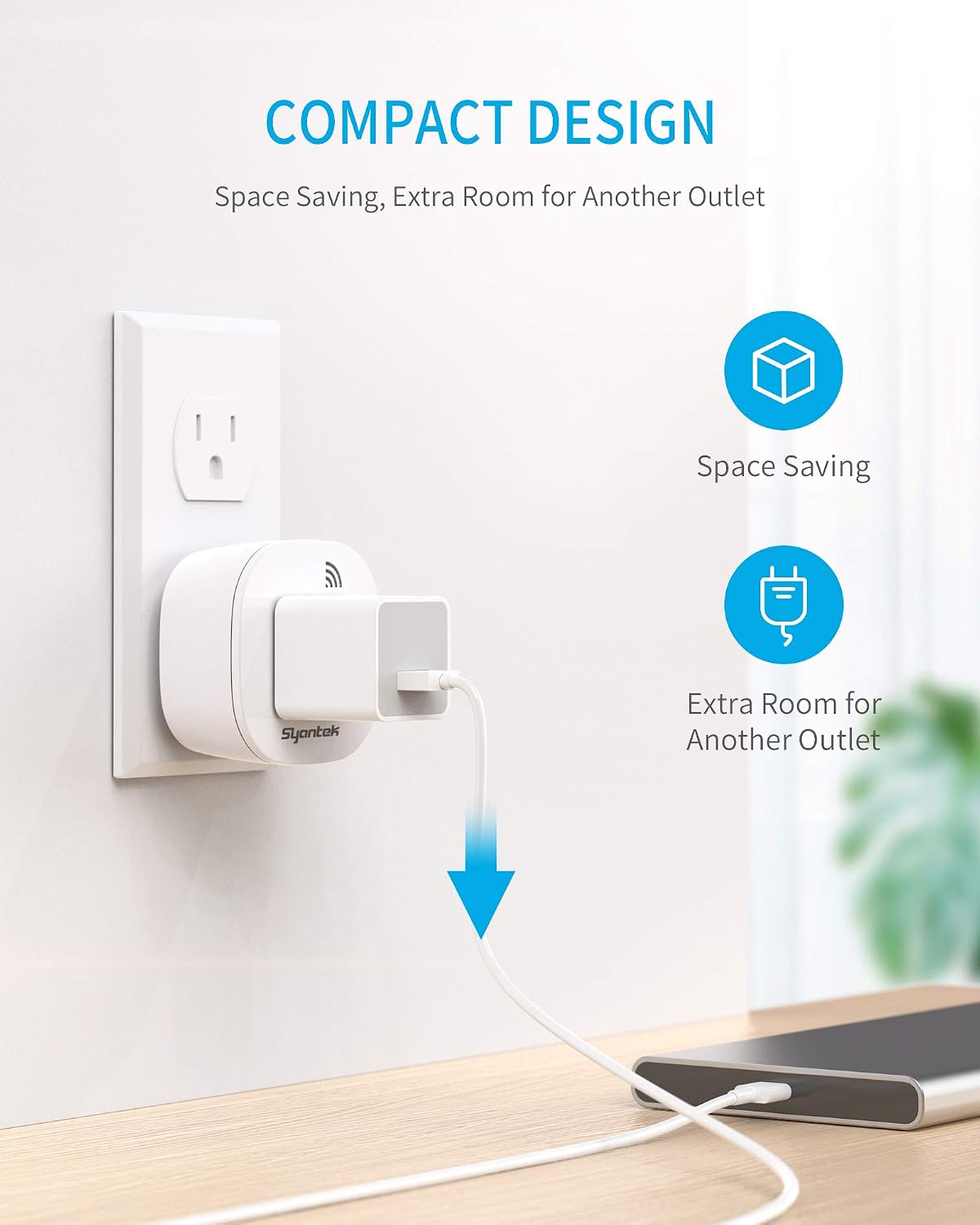 Syantek Remote Control Outlet Wireless Light Switch for Household Appliances, Expandable Remote Light Switch Kit, Up to 100 ft Range, FCC Certified, ETL Listed, White (3 Outlets + 1 Remotes) - Image 6