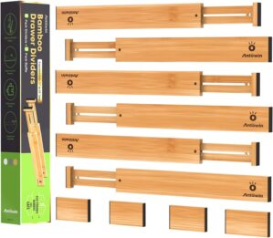 ANTOWIN Bamboo Drawer Dividers, Exp...