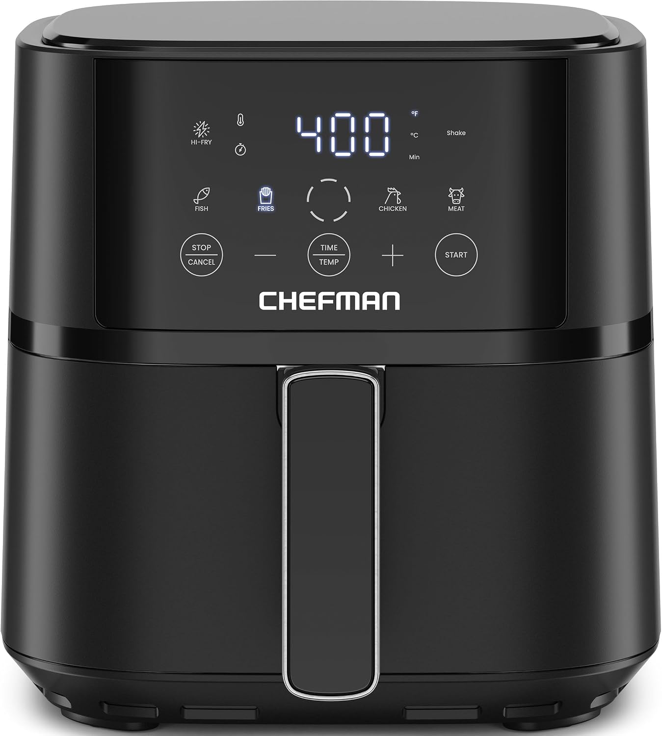 Chefman Air Fryer – 4 QT Compact Airfryer for Quick & Easy Meals in Minutes, Features Hi-Fry Technology for Extra Crisp, Touchscreen Controls with 4 Presets, Nonstick & Dishwasher Safe Basket - Black
