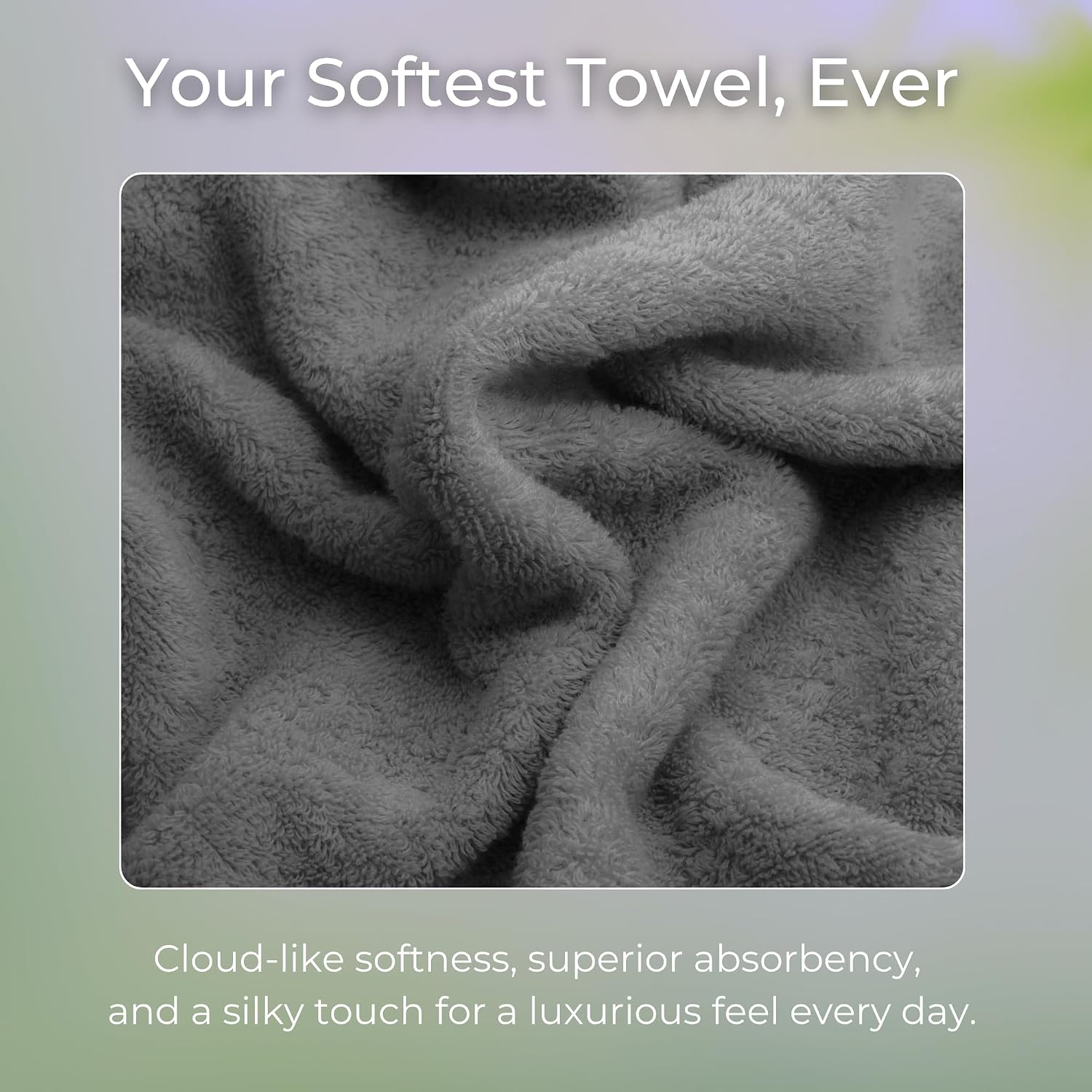 Viscose from Bamboo Bath Towels Set of 6 - Extra Plush 700 GSM Quick Dry Cotton Blend for Luxury Bathroom Comfort - Super Soft, Large, Absorbent - Graphite - Image 4