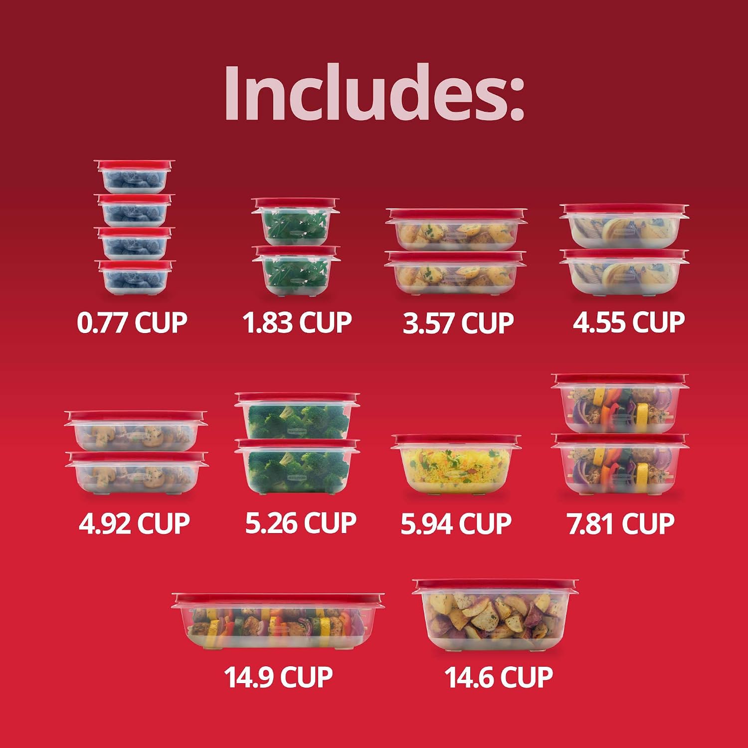 Rubbermaid EasyStore Containers, 38-Piece Set, Food Storage Containers, Food Storage Containers with Lids - Image 6
