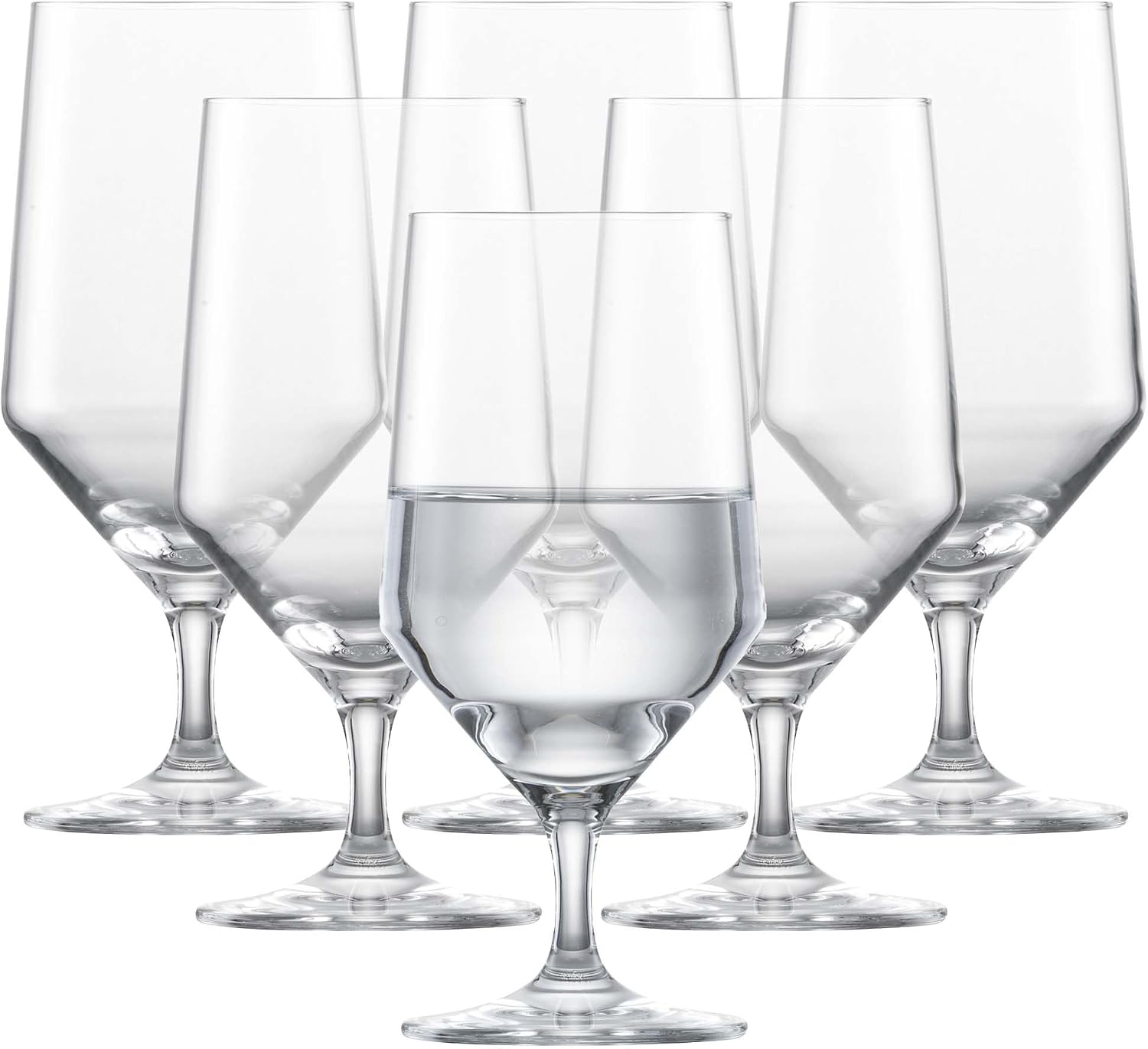 Zwiesel Glas Pure Water Glass (Set of 6), Drinking Glasses for Water, Dishwasher-Safe Machine-Made Tritan Crystal Glasses, Made in Germany (15 Ounce)