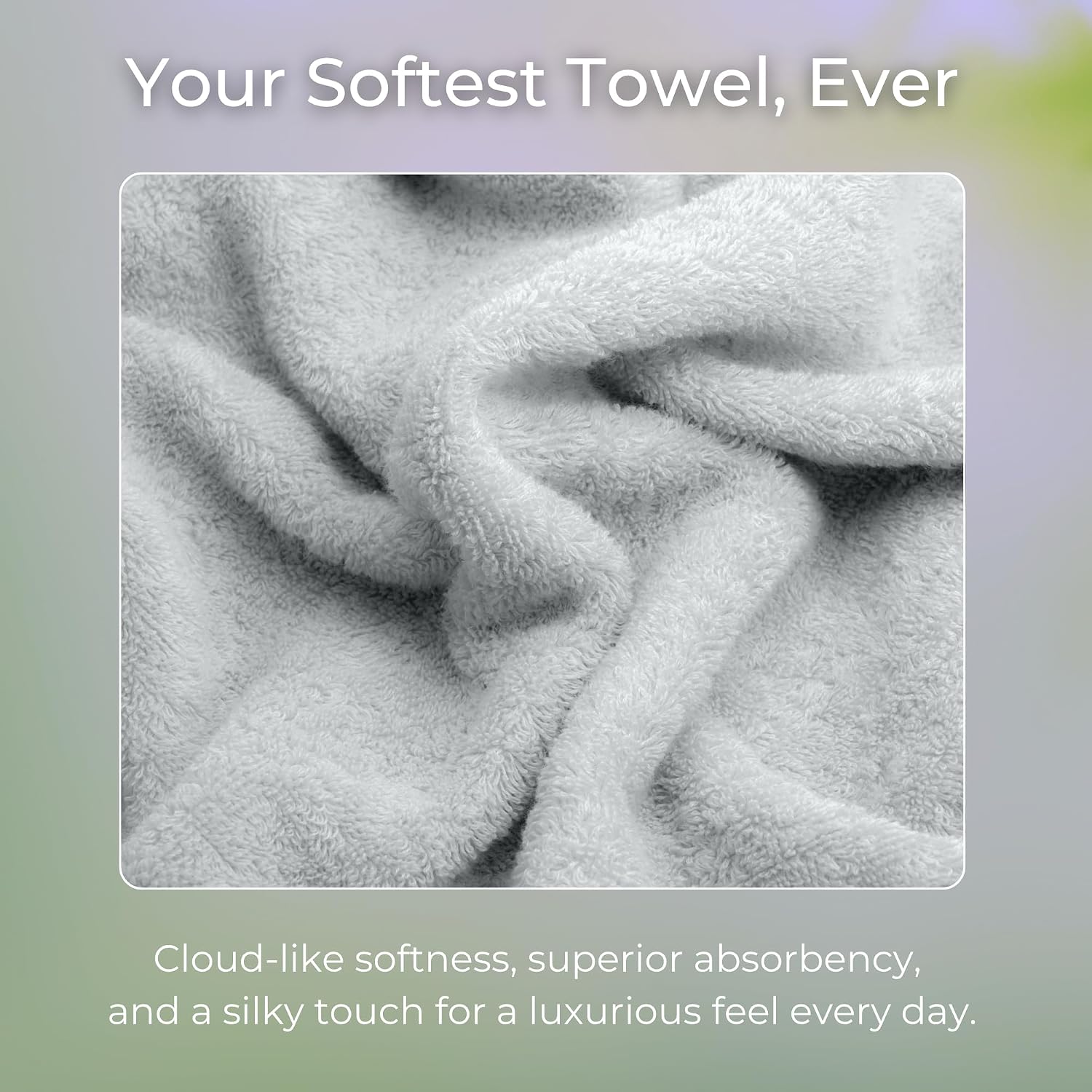 Viscose from Bamboo Bath Towels Set of 6 - Extra Plush 700 GSM Quick Dry Cotton Blend for Luxury Bathroom Comfort - Super Soft, Large, Absorbent - Mist - Image 4