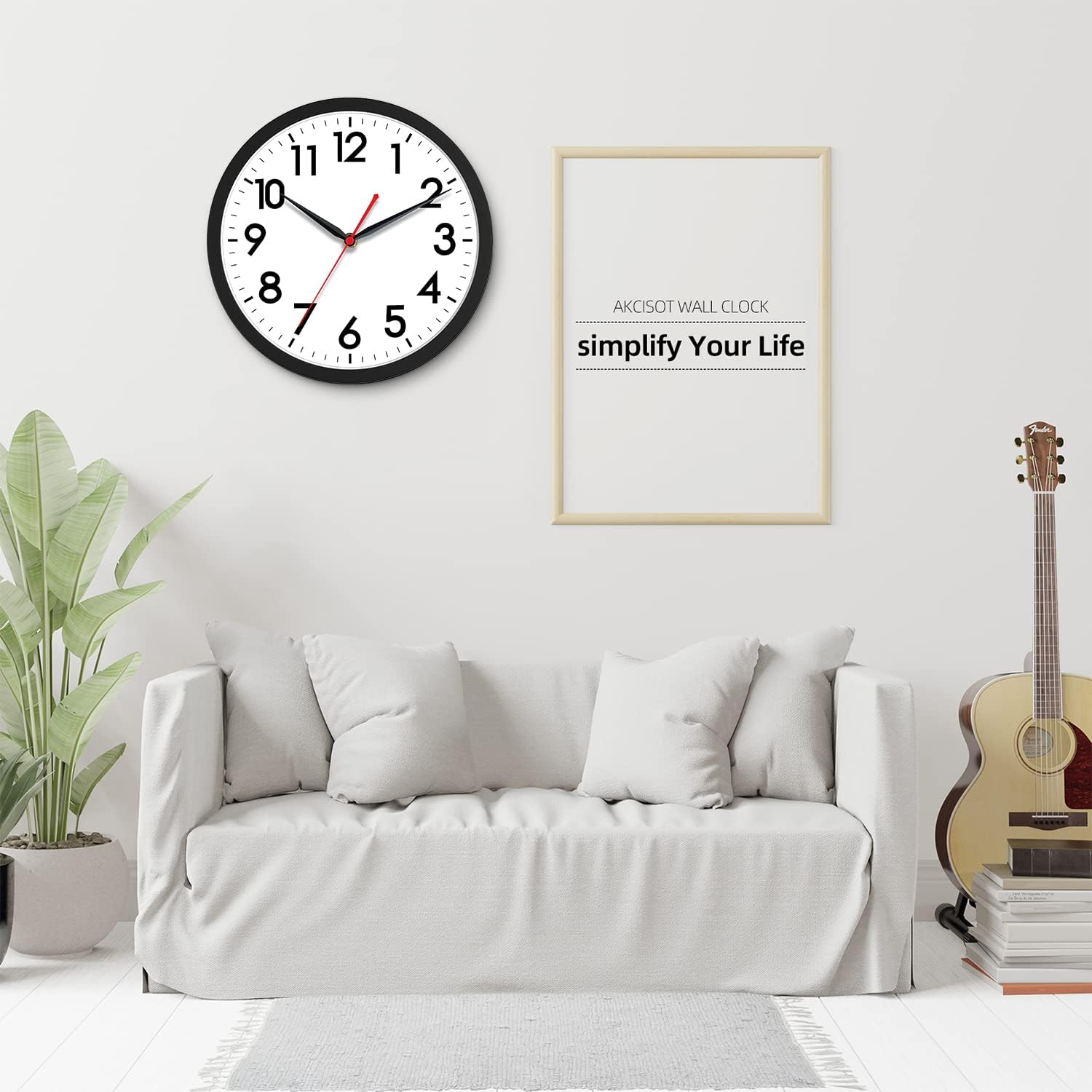 AKCISOT 18 Inch Wall Clock, Silent Battery Operated Analog Clock, Black - Image 5