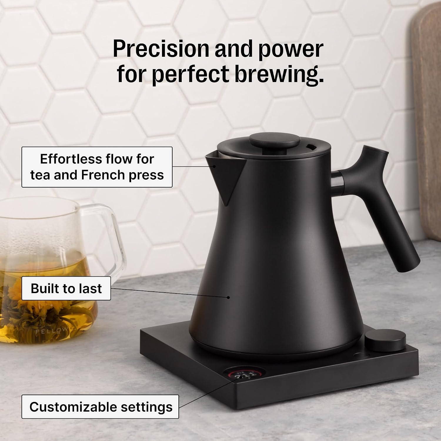 Fellow Corvo EKG Pro Small Electric Tea Kettle for Coffee, 0.9 Liter - Image 2