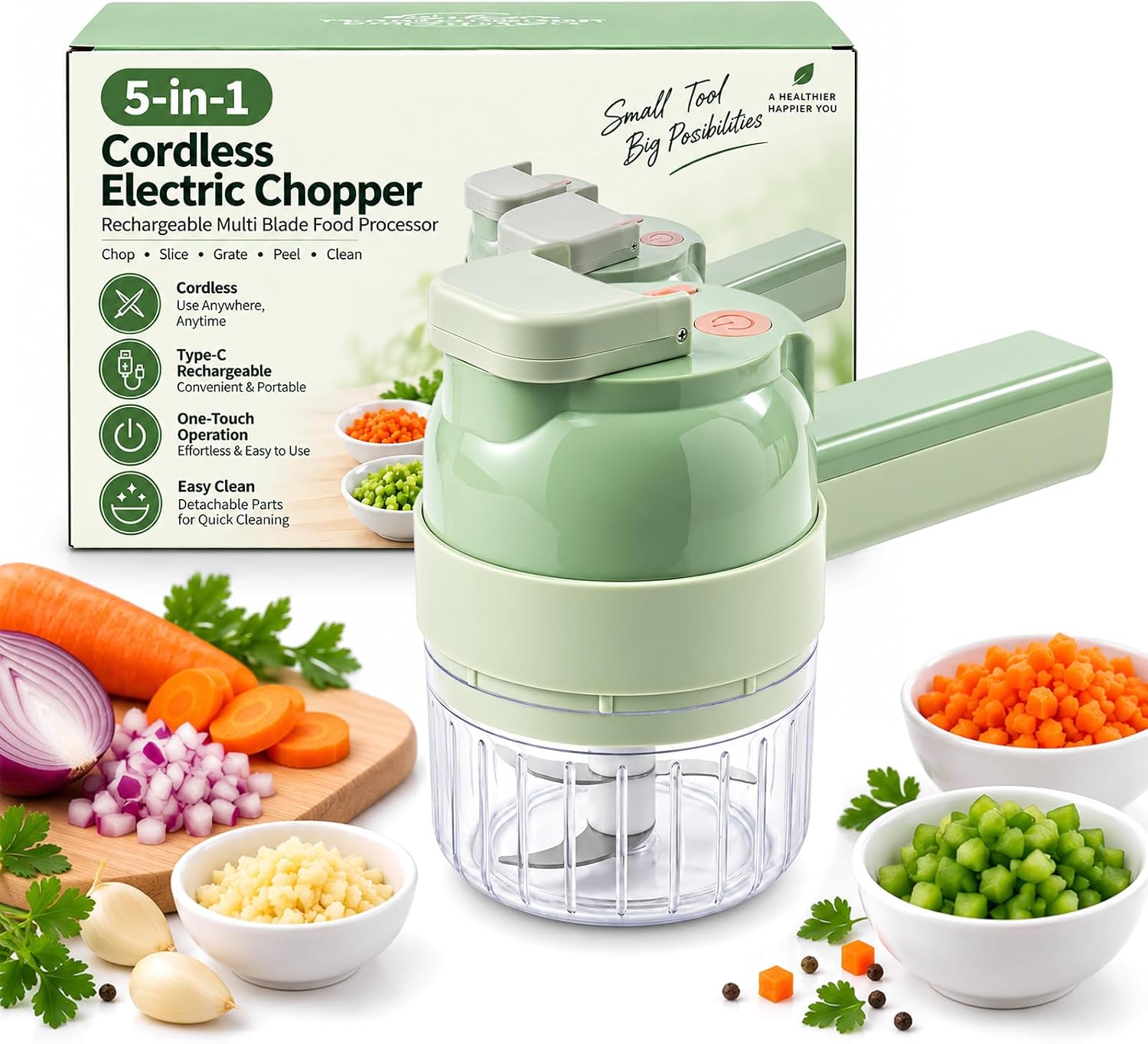 2027 Upgraded Multi Blade Chopper Electric Hand Held,A:1PC