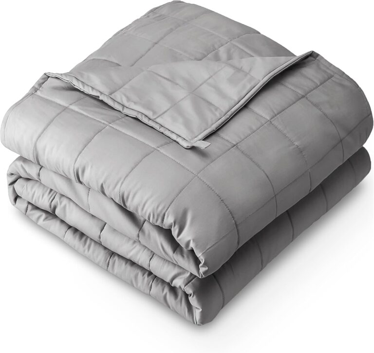 Bare Home Cotton Weighted Blanket (Light Grey, 48"x72" 15lbs)